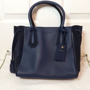 Longchamp Medium Penelope Tassel Tote Navy